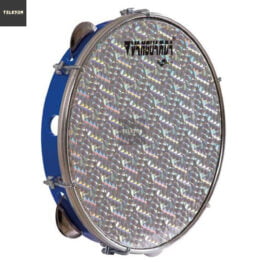 Pandeiro ABS 10" Azul Pele Holográfica Prata Spanking