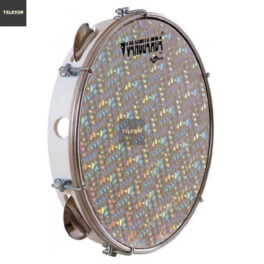 Pandeiro ABS 10" Branco Pele Holográfica Prata Spanking