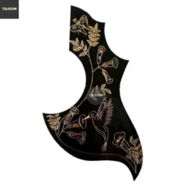 Escudo Para Violão Floral Humming Bird Long Shell Ronsani (Black)