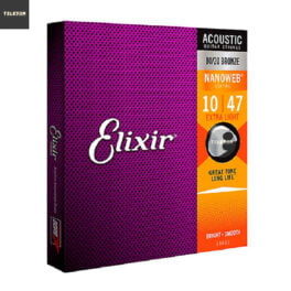 Encordoamento Elixir .010 Extra Light Bronze 80/20 Nanoweb para Violão Aço – 11002