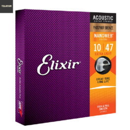 Encordoamento Elixir .010 Extra Light Phosphor Bronze Nanoweb para Violão Aço – 16002