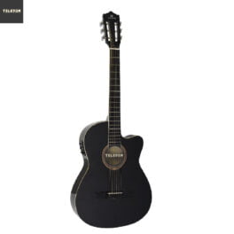 Violão Aço Eletroacústico Semiflat Michael VMS314 BK Preto