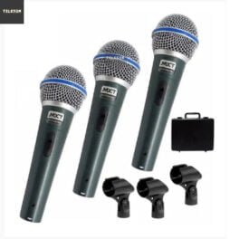 Kit 3 Microfones Dinâmico De Metal MXT BTM-58A