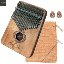 Kalimba Profissional Akahai 17 Notas Okoume Com Bag