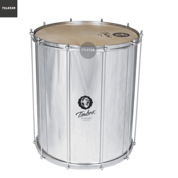 Surdo Samba 20"x60cm Timbra de Alumínio com aro cromado Pele Animal