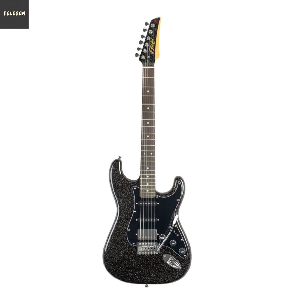 Guitarra Seizi Fun Katana Musashi HSS –  Midnight Black Sparkle (Escudo Preto)